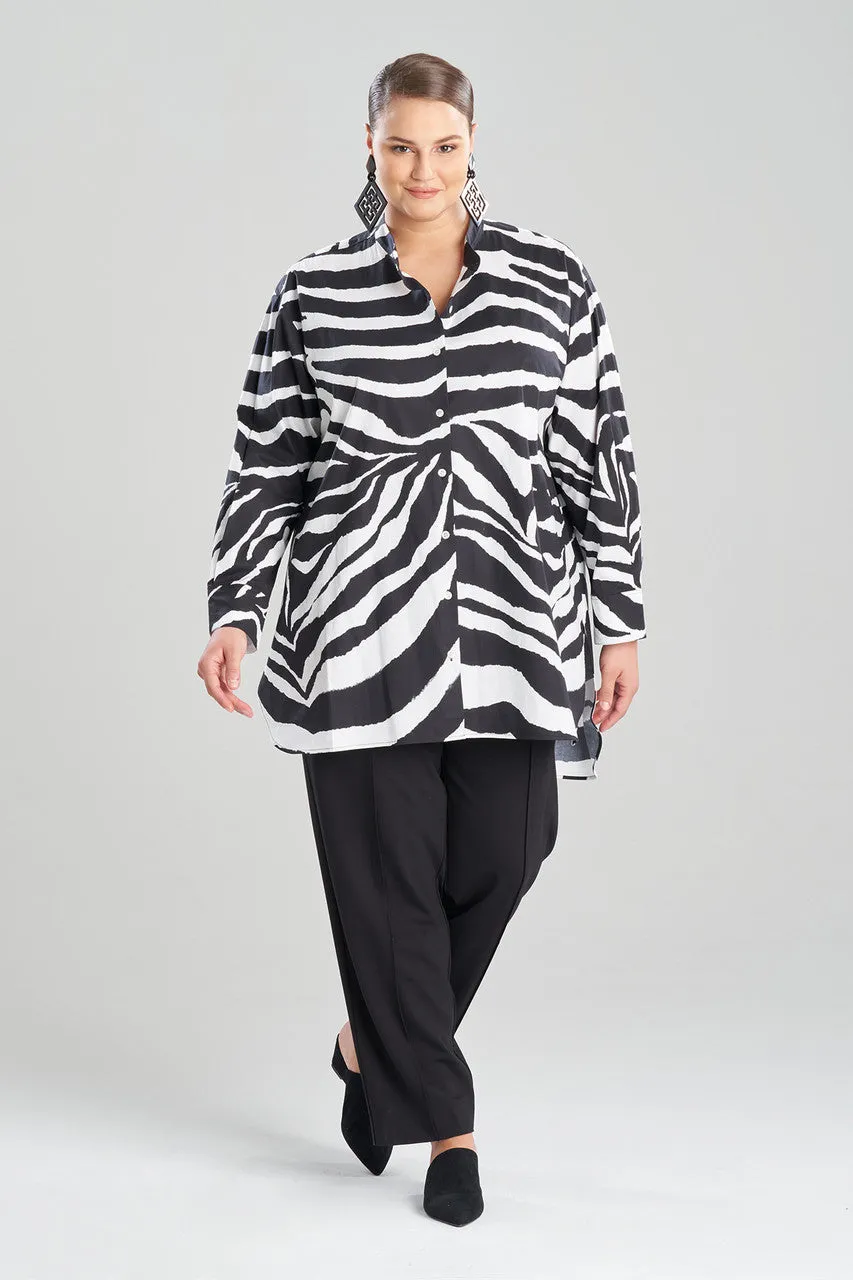 Zebra Cotton Poplin Oversized Shirt